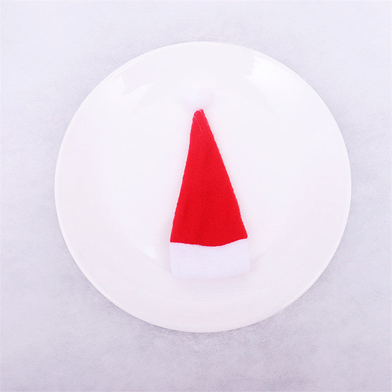 Wholesale Christmas Red Wine Bottle Pulling Fleece Cover Cap
